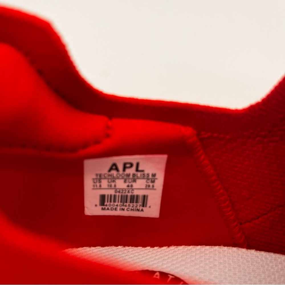 APL Men's 11.5 Techloom Bliss Slip On Athletic Shoes Run Gym Red White NIB Gift - Picture 8 of 9